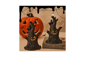 Hot Selling Halloween Gifts, Portable Ghost Tree LED Lights Miniature Landscape Plastic Crafts Decorations