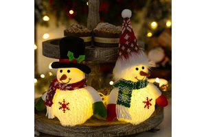 Santa Snowman Lights Handmade Battery-powered LED Ornament Light Eco-friendly Modern Non-woven Fabric Children's Gift Christmas