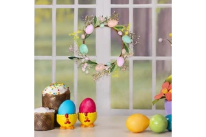 2026 Easter Egg Resurrection Egg Wreath Hanging Decoration Plastic Durable Eco-Friendly Home Window Door Decor