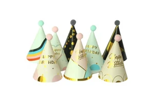 Happy Birthday Paper Adult Children Party Decoration Hat Birthday Party Cone Hats Art Craft Hats Multi Colors for Decor