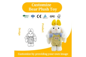 Customized Bunny Plush Toy With Long Ears And Personalized Logo For Kids Gift And Easter Promotion