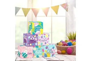 Hot Sales Bunny Paper Easter Party Supplies Decorations Gift Treat Packaging Paper Boxes for Candles Food for Kids