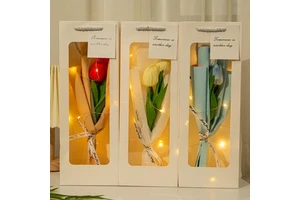 Mother's Day Gift for Mom & Mother-in-law-Handmade DIY Small Tulip Bouquet High-End Eternal Flower Gift Box