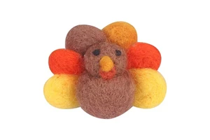Handmade Needle Felted Wool Colorful Turkey DIY Decoration Christmas Multi-Color Thanksgiving Hobby Craft Multisize