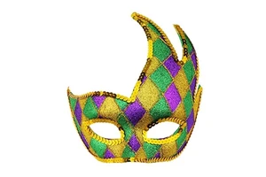 Party Costumes Accessory Venetian Party Halloween Mask Purple Gold Glitter Masquerade Mardi Gras Mask