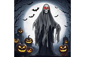 Halloween Standing Animated Skeletons Wholesale Light up Eyes Animated Props With Scary Sound