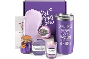 Factory Custom Wholesale High Quality Home Encouragement Gift Purple Box Spa Bath Women Gift Set for Valentine Mothers Birth Day