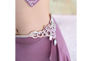 Jh530 Festival Carnival Costumes Accessories Samba Belly Dance Crystal Jewelry Shiny Rhinestone Tassel Pendant Waist Chain