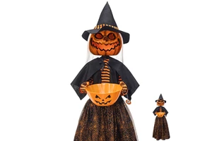 Halloween House Decoration Voice Control Ghost Toys with Motion Sensor Crawling Zombie Wizard