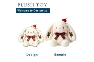 Bulk Premium Xmas Stuffed Animal Toy OEM Service Rabbit Plush Toy Christmas Bunny Soft Toy Factory Custom Plushie For Kid's Gift