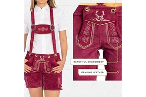 Bavarian Glory Unisex Lederhosen Authentic Polyester Traditional Embroidery for German Cultural Events Halloween High Quality