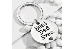 Cute Dad Gifts Stainless Steel Keychain Pendant Fathers Day Key Chain Dad Father Papa Birthday Gifts From Daughter Son
