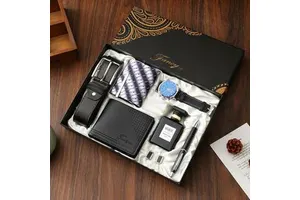Promotional Wholesale Business Sets Male Wallet Belt and Watch Gift Box Set for Father's Day