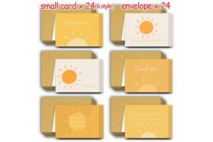 Custom Minimalist Sun Thanksgiving Thank You Cards with Envelopes Small Greeting Card for Thanksgiving Business Gift Birthday