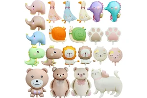New Design Retro Balloon Pastel Cake Bear Rainbow Balloon Baby Shower Children's Birthday Party Decoration Film Matte Balloon