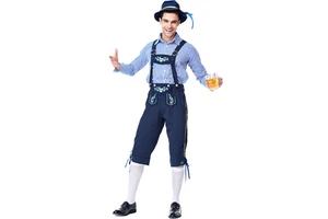 High quality Oktoberfest Costume Lederhosen Bavarian Octoberfest German Festival Beer Halloween For Men Beer Costumes Plus Size