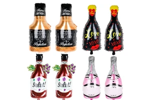 Champagne Wine Whisky Bottle Shape Happy New Year Foil Balloon Adult Birthday Theme Party Decorations Aluminum Film Balloons