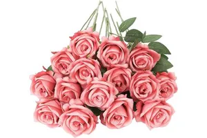 Wholesale Artificial Flowers Artificial Silk Rose Petals Long Stem Roses for Valentine's Day Wedding Bouquet Home Party Decor