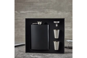 Custom Stainless Steel Wine Bottle Gift Set 6oz 7oz 8oz Engraved Hip Flask with Funnel for Men Wedding Corporate Wholesale Bulk