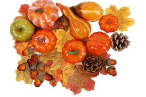 Thanksgiving Autumn Home Decoration Set Harvest Theme Dining Table Fireplace Foam Vegetables Factory Price Hot Selling