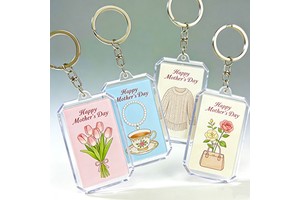Mother's Day Gift Custom Eco-Friendly Acrylic Keychain with UV Printed Kids' Photo & Wishes. Heartwarming Surprise for Mom.