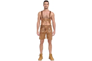 Men's Adult German Oktoberfest Costume Men's Suspender Pants for Halloween and Beer Festival Carnival Polyester