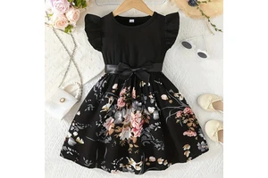 New ODM Style Backless Breathable Character Pattern Children's Summer Birthday Party Dress Girls 2-Piece A-Line High Quality