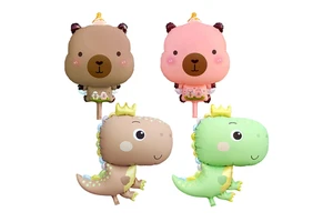 Matte Capybara Crown Dinosaur Foil Balloons Cartoon Children's Toy Balloon Birthday Party Favors Decoration Holiday Supplies