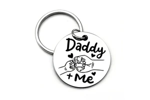 2026 New Creative Father's Day Gift Keychain Cartoon Stainless Steel Letter Keychain