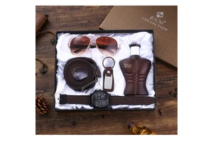 Luxury Men's Business Gift Sets Belt Wallet Sunglass Watch Promotional Gift Set Premium for Birthdays Father's Day Christmas