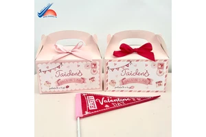 Luxury Valentine Day Paper Gift Box with Bow Tie and Personalized Artwork