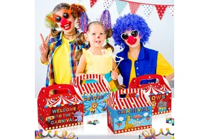 CARNIVAL Circus Elephant Lion Giraffe Carnival Party Candy Box Gift Box Tote Paper Box Set