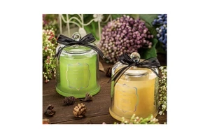 New Year Wedding Gift Pillar Scented Candle With Unique Lid Colorful Candle Glass Soy Bean Wax Candle