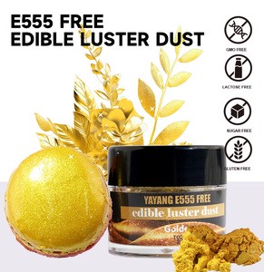 Halal Golden E555 Free Edible Glitter Cake Powder Pigment Mica Free Edible Luster Dust For Cake Decoration Macarons