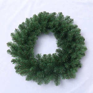 60cm Dia Wholesale Christmas Wreath Cheap Green PVC Christmas Garland