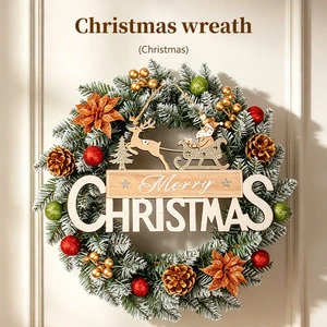 New PVC Handmade Christmas Wreath for Window and Door Display Traditional Style