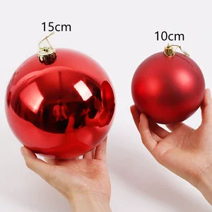 RTS Wholesale High Quality 10cm 15cm Large Plastic Christmas Balls Tree Ornaments Customized Color Waterproof