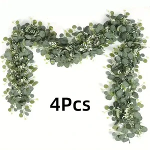 New Popular Long Eucalyptus Leaves Hanging Plants Green Vines Artificial Eucalyptus Leaf Garland for Wedding