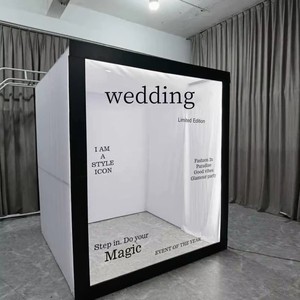 New Iron Metal Backdrop Outdoor Detachable Photo Booth Box With Sticky Text For Proposal Marriage Photography Prop Decoration