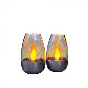 Cross Border Solar Stainless Steel Candle Light Outdoor Waterproof LED Inductive Control Lawn Courtyard Garden Decorative Light