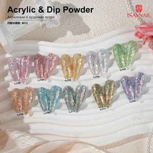 High Quality Private Label UV Long Lasting Nail Art Gel Glitter Sequin Acrylic Dipping Powder