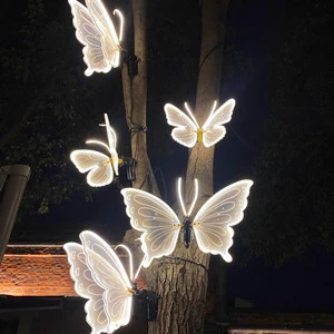 Automatic Wing Electric Simulation Insect Garden Light Outdoor IP65 Waterproof LED Luminous Dynamic Butterfly Light