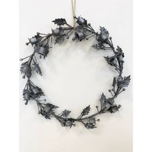 Vintage Handmade Modern Flower Bunch Metal Iron Wreath Holder Artificial Feather for Christmas Indoor Hanging Customizable