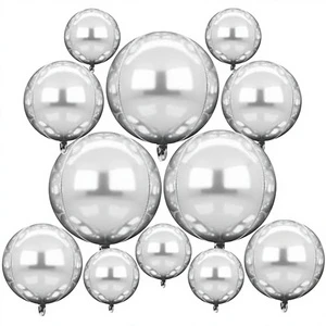 50pcs 12 inch 4D Foil Balloons Hot Selling Colorful Wedding Birthday Event Party Decoration Round Aluminum Mylar 4D Foil Baloon