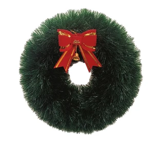 Manufacturer's Direct Eco-friendly Plastic Christmas Garlands With Red Bow European Style Indoor/Outdoor Party Decoration
