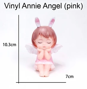 Mini Cute Annie Angel Vinyl Cake Topper, Dreamy Cartoon Baby Doll Figurine for Baby Shower Birthday Party Cake Decor & Gift