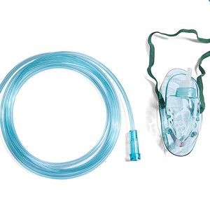 Oxigen Facial Mask Medical Disposable PVC Oxygen Mask And Connector And Tube Breathing Mask
