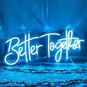 Free Design Custom Led Acrylic Better Together Neon Sign for Wedding