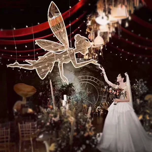 Wedding Decoration Iron Flower Fairy Chandelier Wedding Decorations Hanging Angels Light Ceiling Decorative
