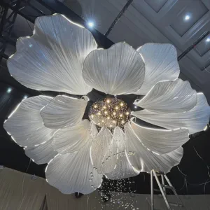 Hotel ceiling decoration floral luxury wedding decoration giant flower hanging units floral design wedding decoration